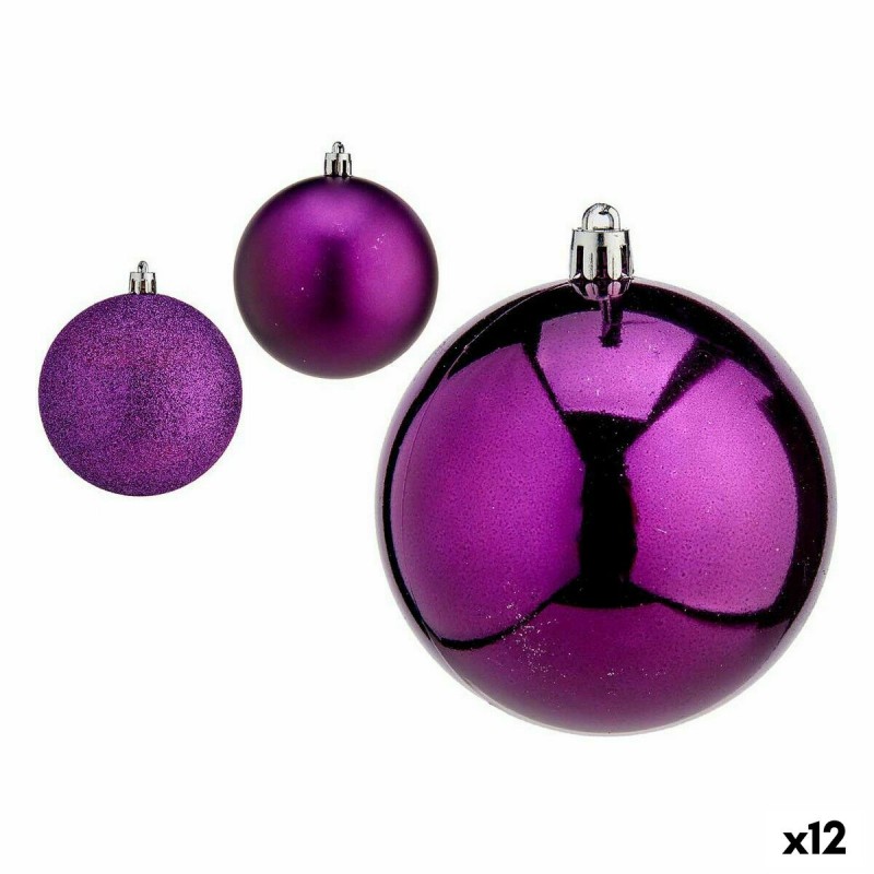 Set of Christmas balls Purple Plastic...