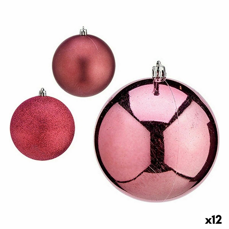 Set kerstballen Roze Plastic 10 x 11...