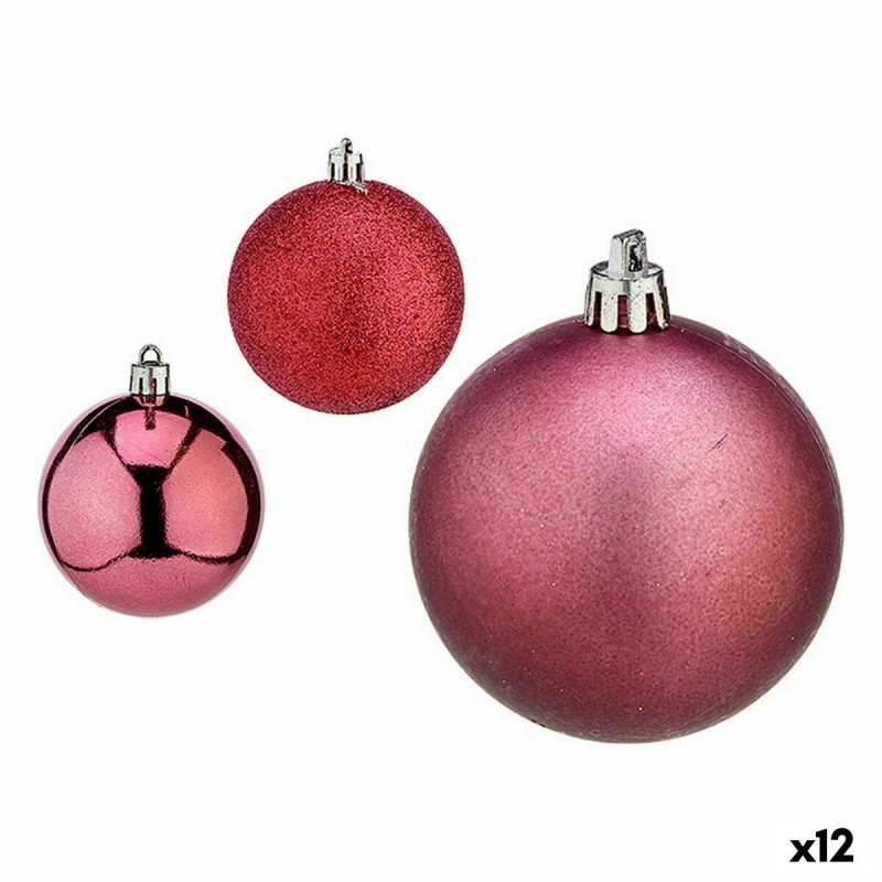 Lot de boules de Noël Rose Plastique...