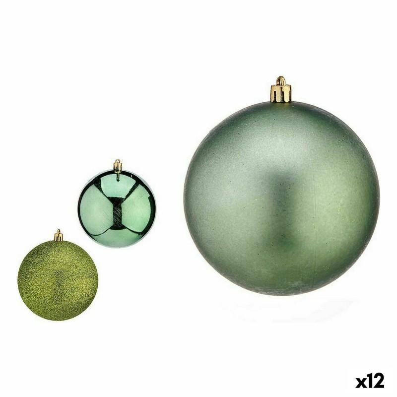 Set kerstballen Groen Plastic 10 x 11...