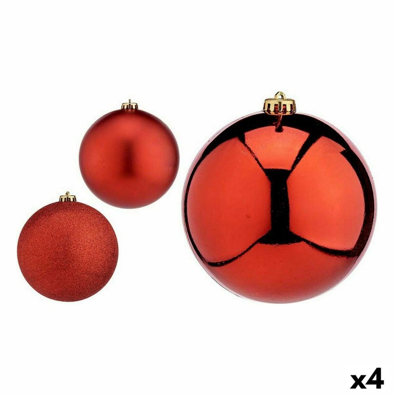 Lot de boules de Noël Rouge Plastique...