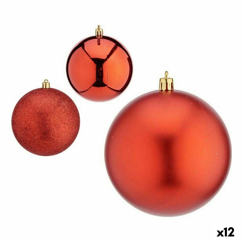 Set kerstballen Rood Plastic 10 x 10...