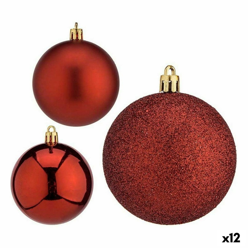 Set kerstballen Rood Plastic 7 x 8 x...