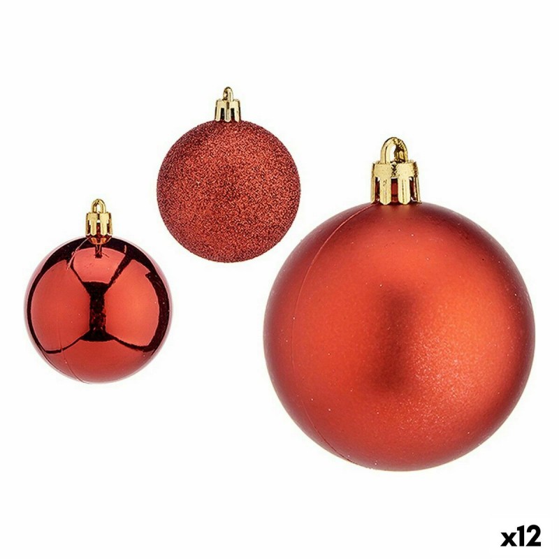 Set kerstballen Ø 6 cm Rood PVC (12...