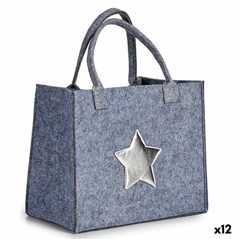 Bolsa Navideña Estrella Gris Plateado...