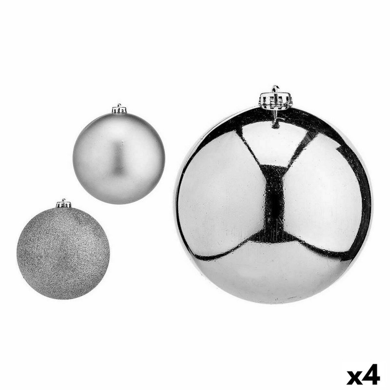 Set of Christmas balls Silver Plastic...