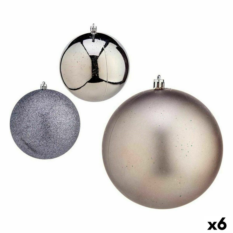 Set of Christmas balls Silver Plastic...