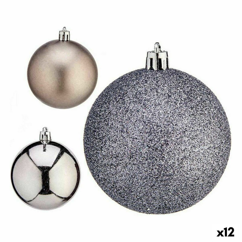 Set of Christmas balls Silver Plastic...