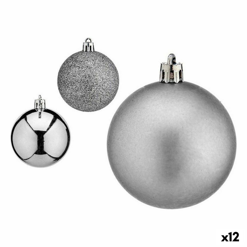 Set of Christmas balls Silver Plastic...