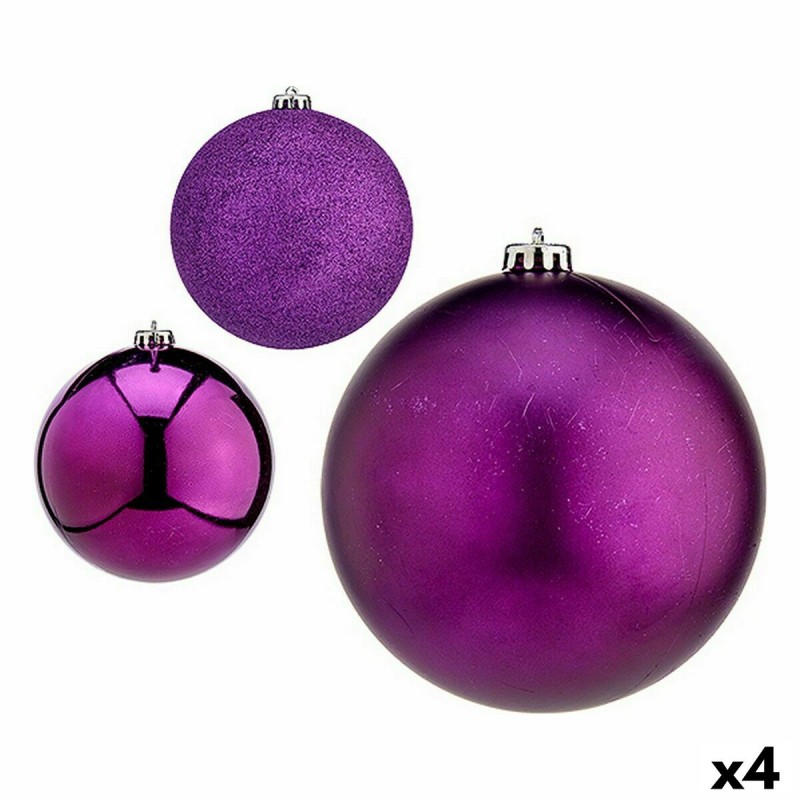 Set of Christmas balls Purple Plastic...