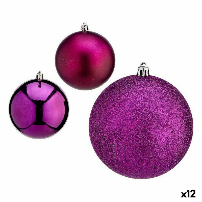 Set of Christmas balls Purple Plastic...