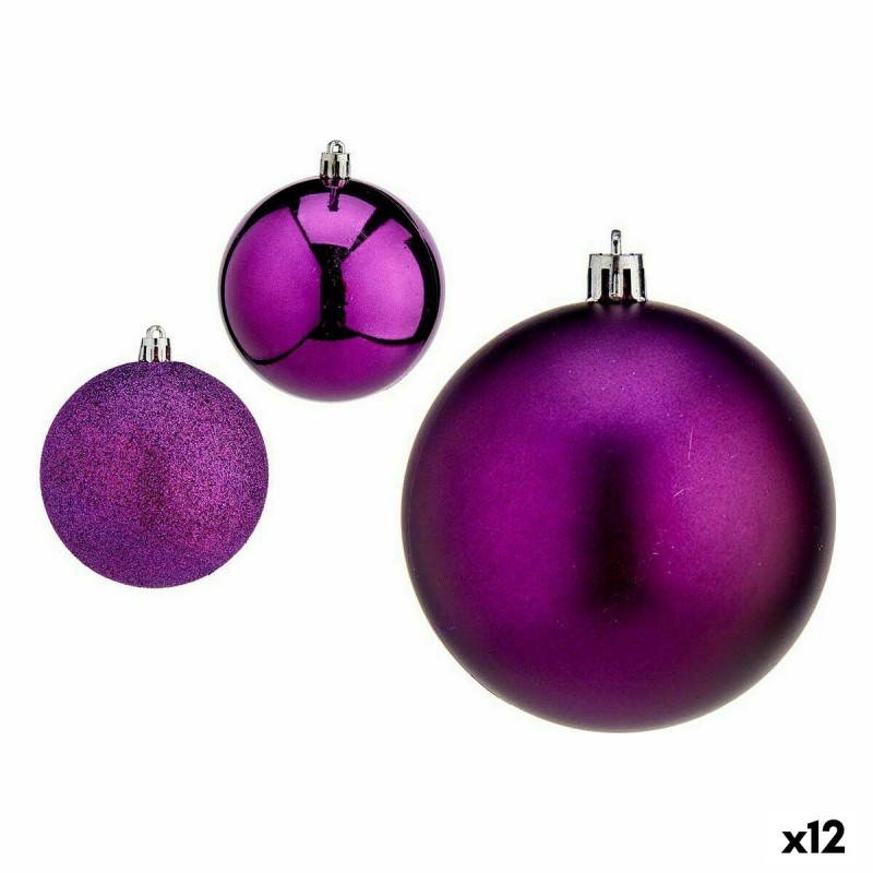 Set of Christmas balls Purple Plastic...