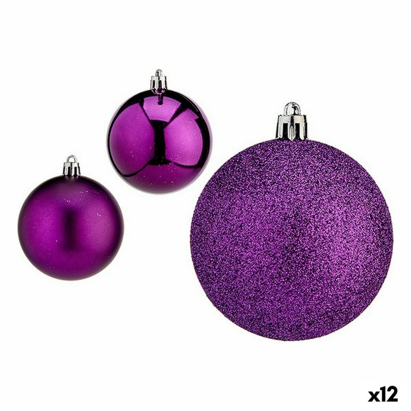 Set of Christmas balls Purple Plastic...