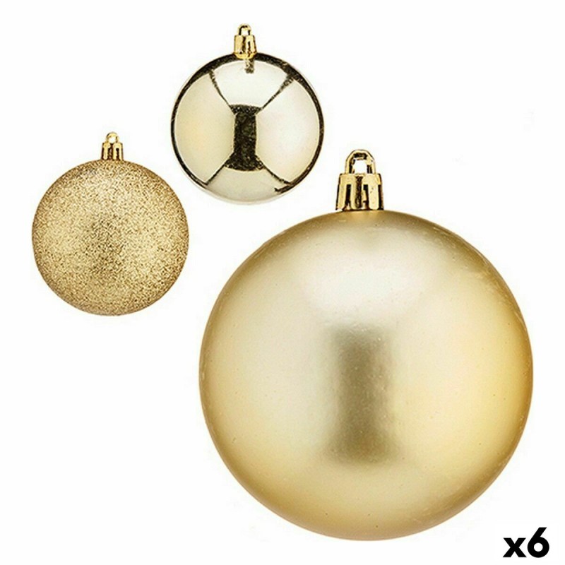 Set kerstballen Gouden Plastic Ø 8 cm...