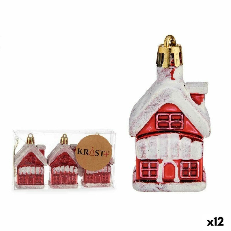 Kerst Decoratie Set Huis Wit Rood...