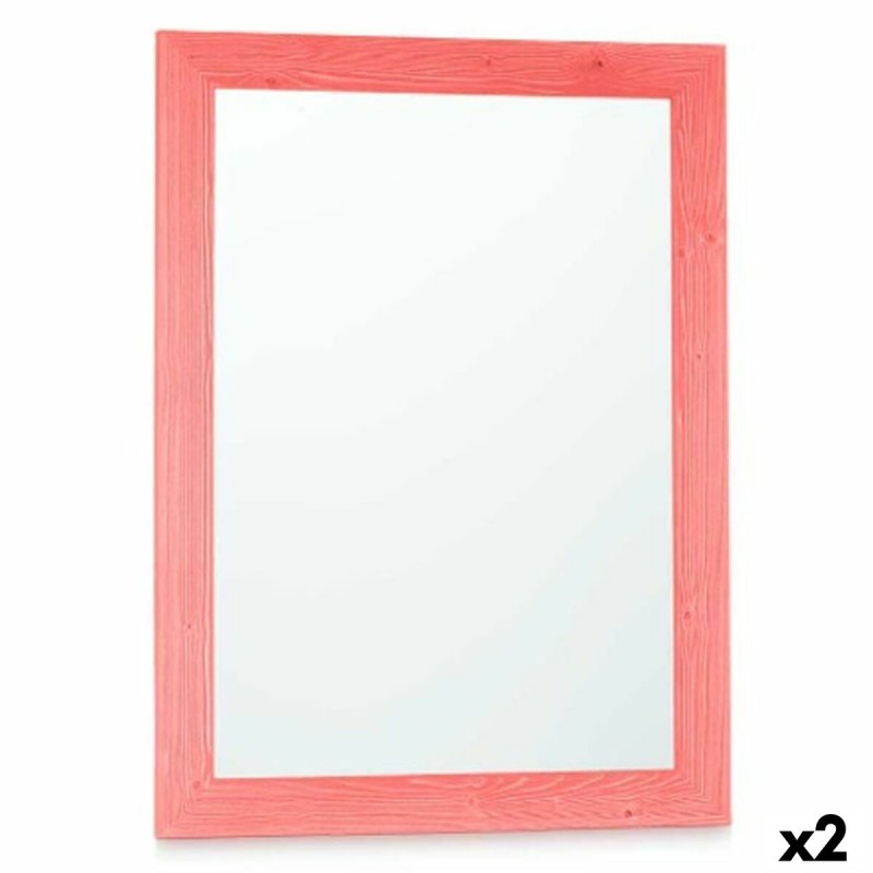 Miroir mural 60 x 80 cm Bois MDF Rose...