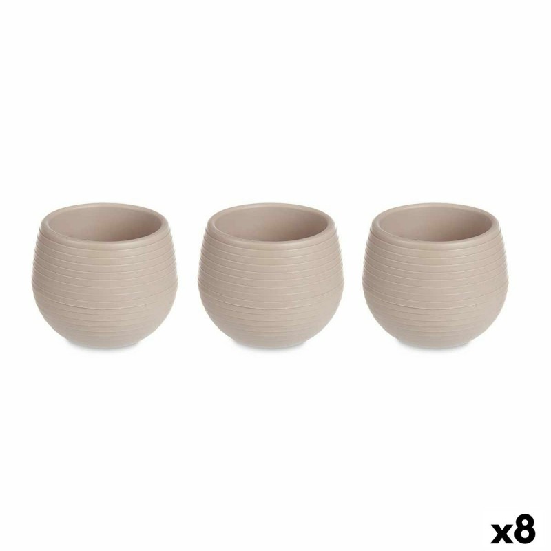 Set de pots Taupe Plastique 8 x 8 x 7...