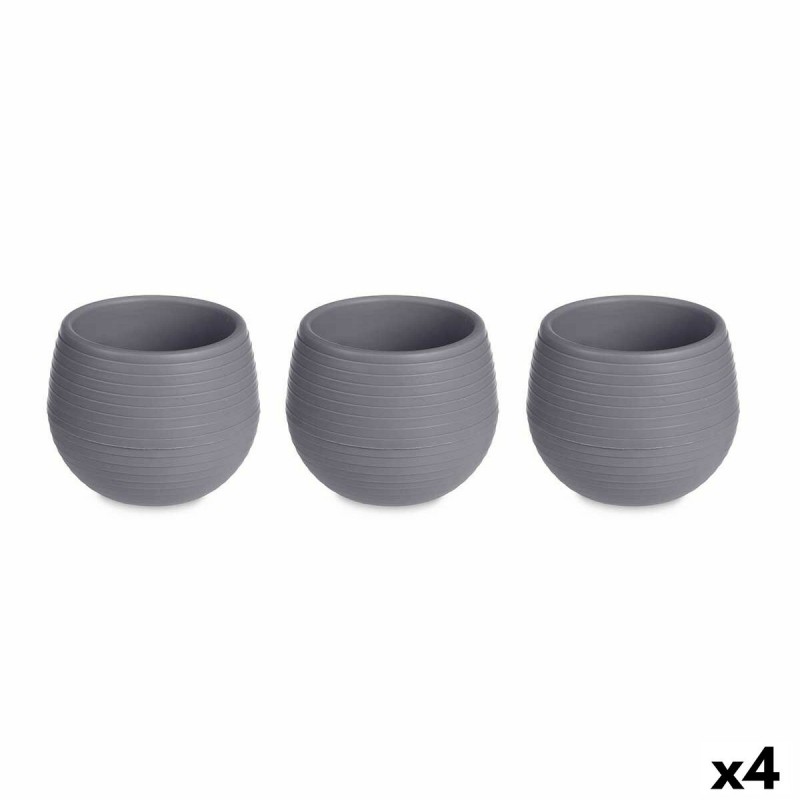 Set di Vasi Antracite Plastica 16,5 x...