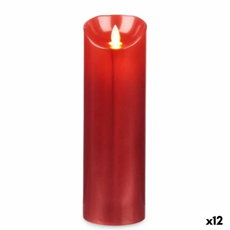 Candela LED Rosso 8 x 8 x 25 cm (12...