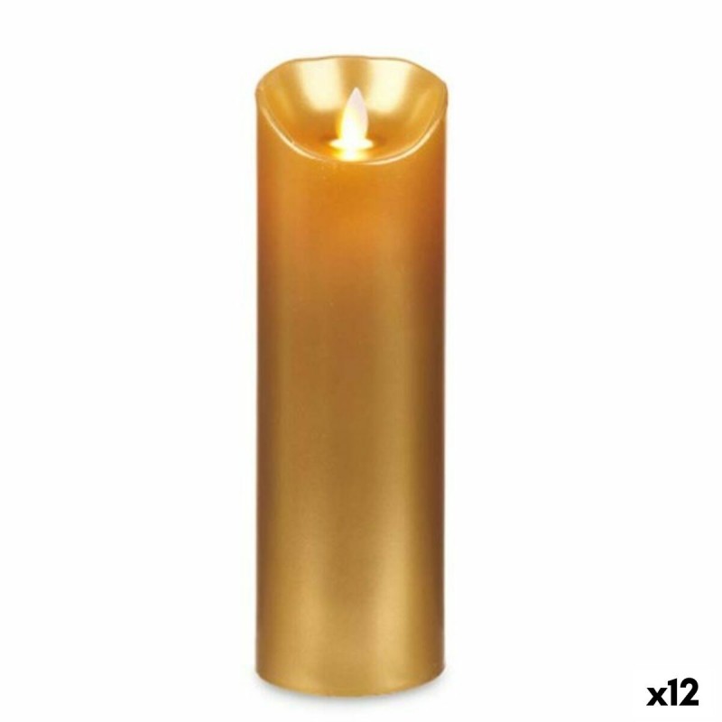 LED Candle Golden 8 x 8 x 25 cm (12...