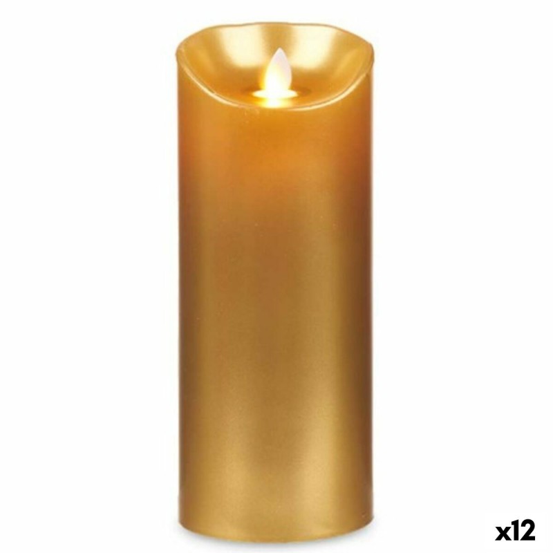 LED Candle Golden 8 x 8 x 20 cm (12...