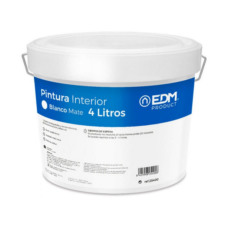 Pintura EDM Interior Mate Blanco 4 L