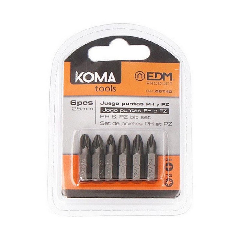 Juego de puntas Koma Tools PH1 PZ 25 mm