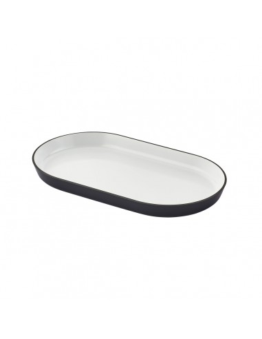 Tray White/Black Melamin Oval (28 x...