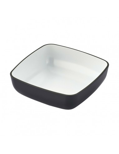 Bowl White/Black Melamin Squared 13 x...