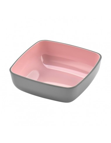 Bowl Melamin Pink/Grey Squared 13 x...