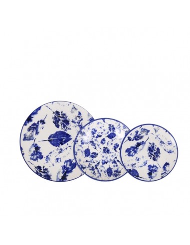 Tableware Santa Clara Blue Leaves 18...