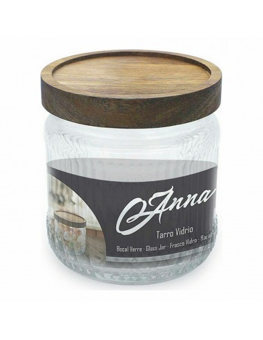 Jar Anna Wood Glass 450 ml 10 x 11 cm