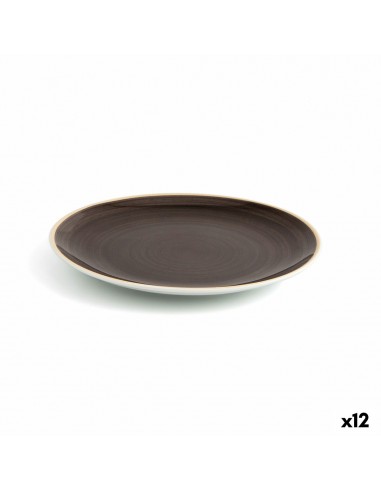 Flat plate Ariane Terra Ceramic Brown...