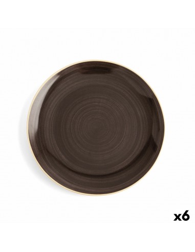 Flat plate Ariane Terra Ceramic Brown...