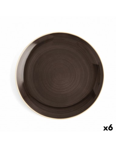 Flat plate Ariane Terra Ceramic Brown...