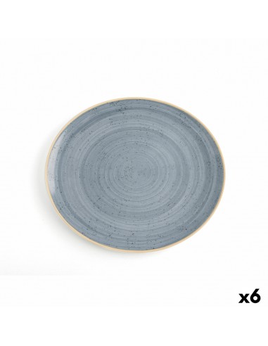 Flat Plate Ariane Terra Blue Ceramic...