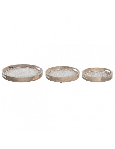 Set van trays DKD Home Decor Wit...