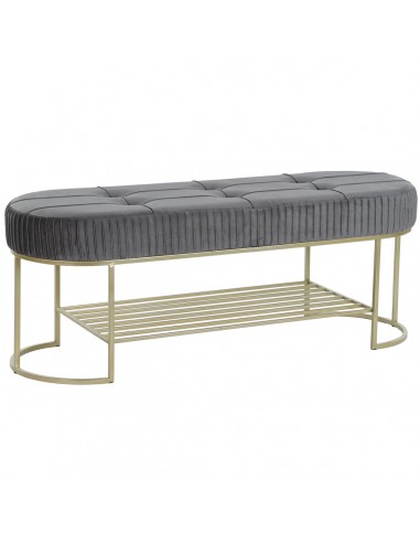 Bench DKD Home Decor Grey Golden...