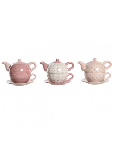 Tea Set DKD Home Decor Pink White 750...