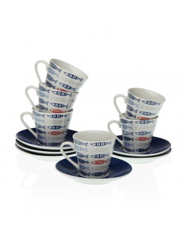 Set of Mugs with Saucers Versa Coffee...