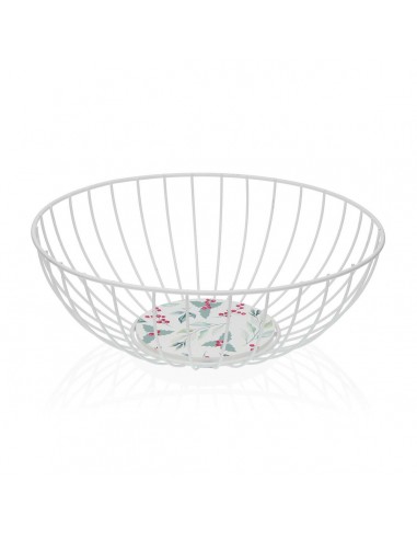 Fruit Bowl Versa Acebo White Metal...