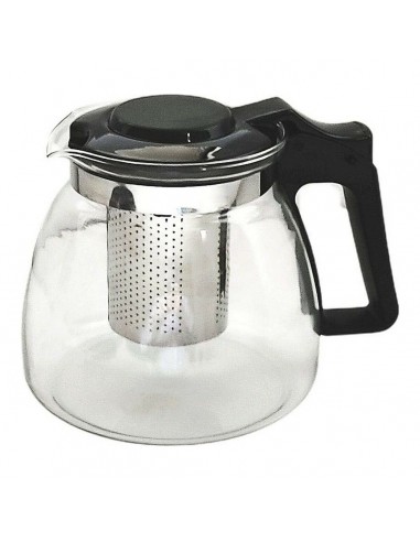 Teapot Black Transparent Silver Glass...