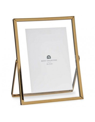 Photo frame Double Golden Metal Glass...