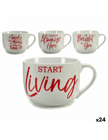 Cup Time Porcelain Red White 500 ml...