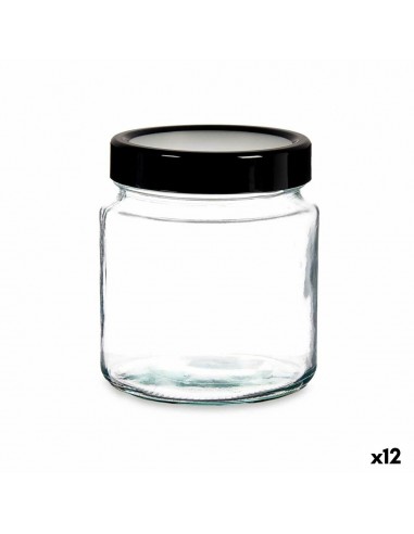 Bote Negro Transparente Vidrio (1 L)...