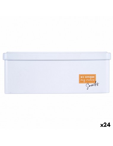 Tin Snacks White Tin (11 x 7,1 x 18...