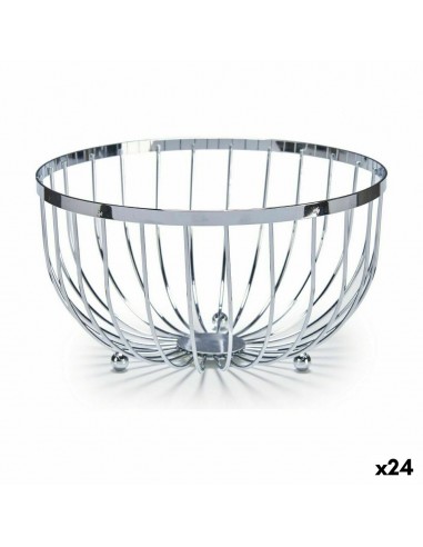 Fruit Bowl Iron Silver 25 x 14 x 25...