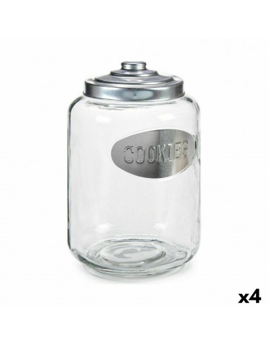 Biscuit jar Silver Metal 580 ml 19 x...