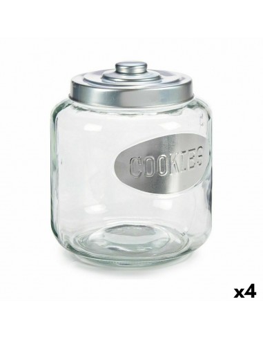 Biscuit jar Silver Metal 400 ml 19 x...