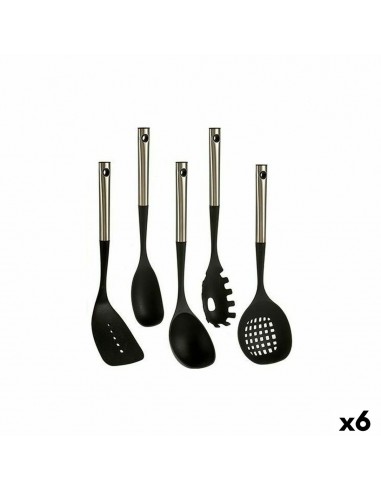 Set of Kitchen Utensils Black Plastic...